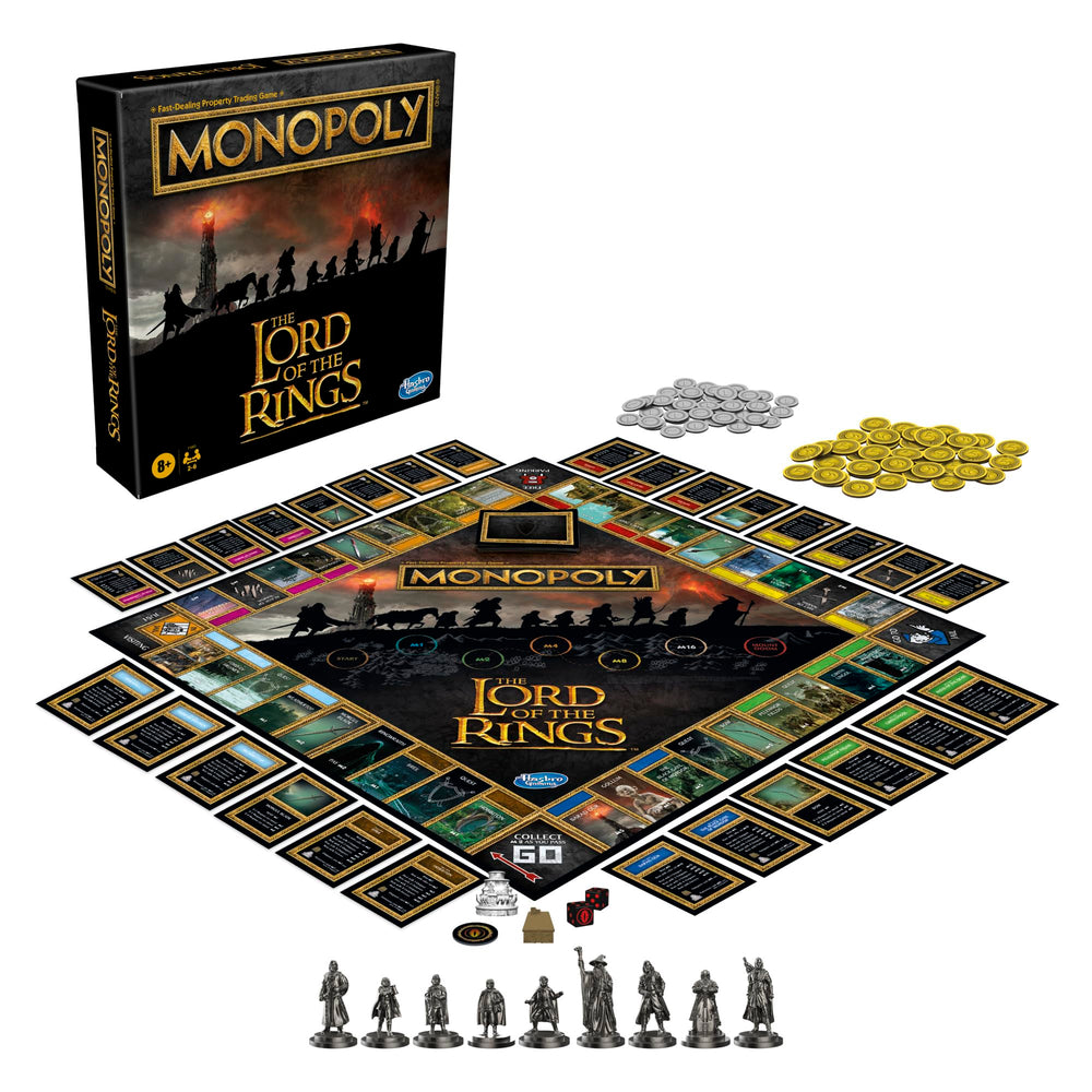 Monopoly Lord of the Rings Edition ring-tracker near Mount Doom during play
