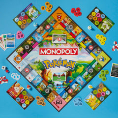 Monopoly Pokémon Edition tracker mat showing collected Pokémon.
