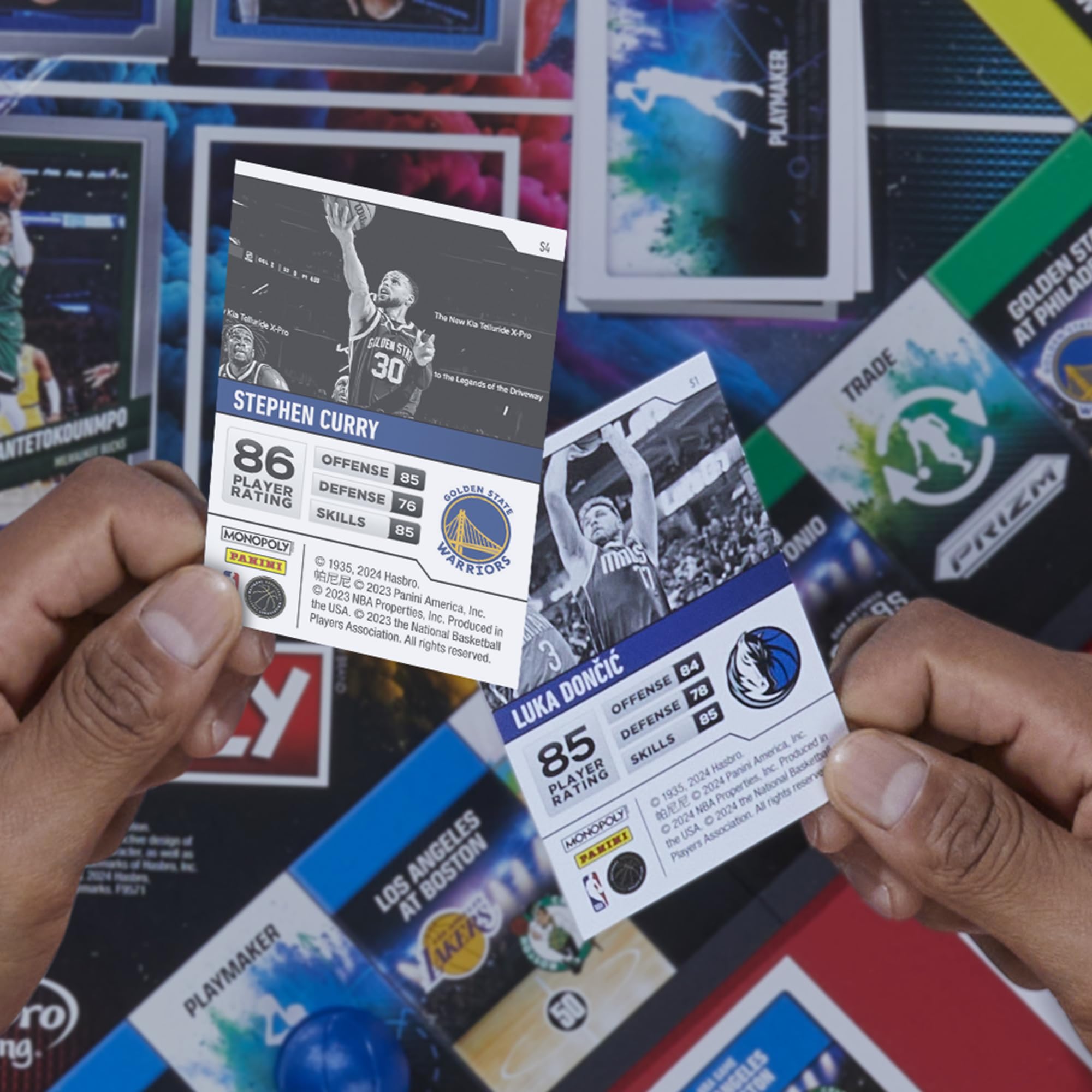 Monopoly Prizm NBA 2nd Edition booster box image with cards.