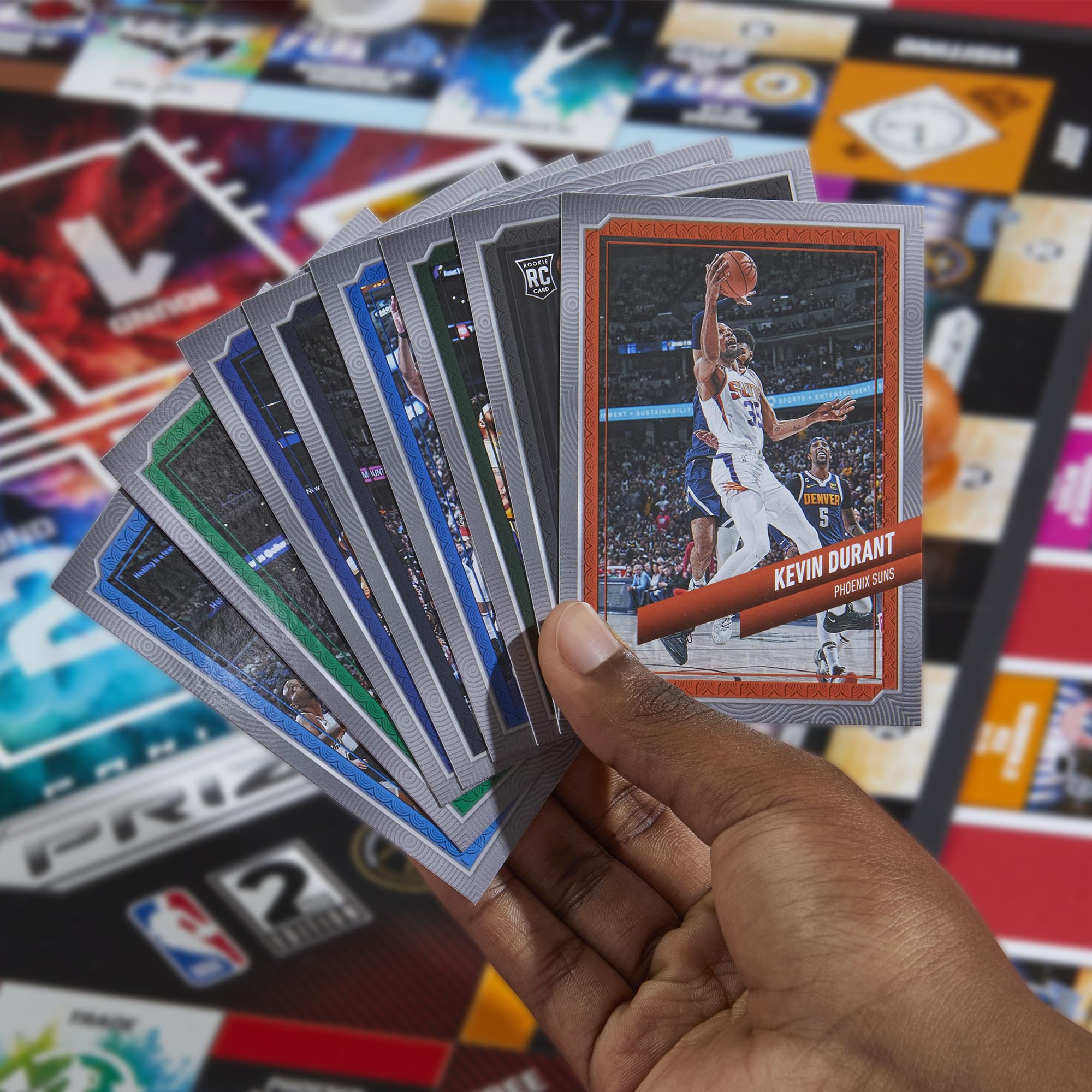 Monopoly Prizm NBA 2nd Edition game board section showing NBA games.