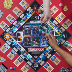 Monopoly Prizm NBA 2nd Edition Panini cards back with stats and ratings.