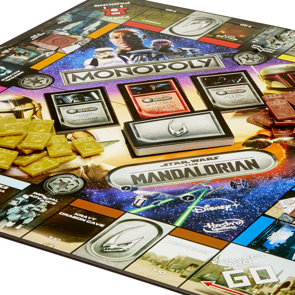 Monopoly Star Wars Mandalorian Edition Boba Fett token in action