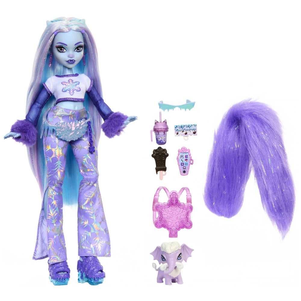Abbey Bominable doll with pet mammoth Tundra companion.