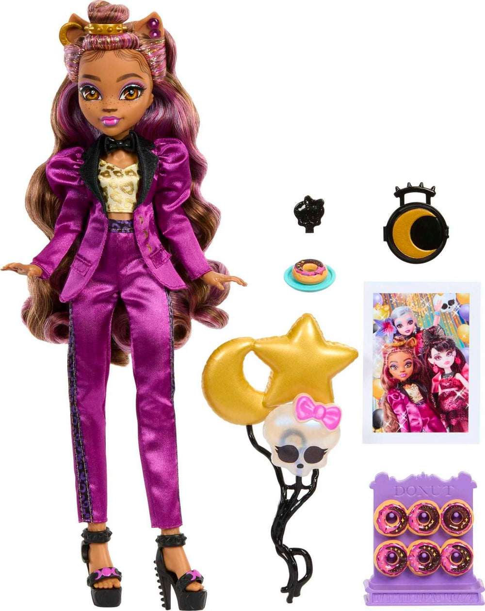 Monster High Clawdeen Wolf doll ready for the Monster Ball, perfect for imaginative play.