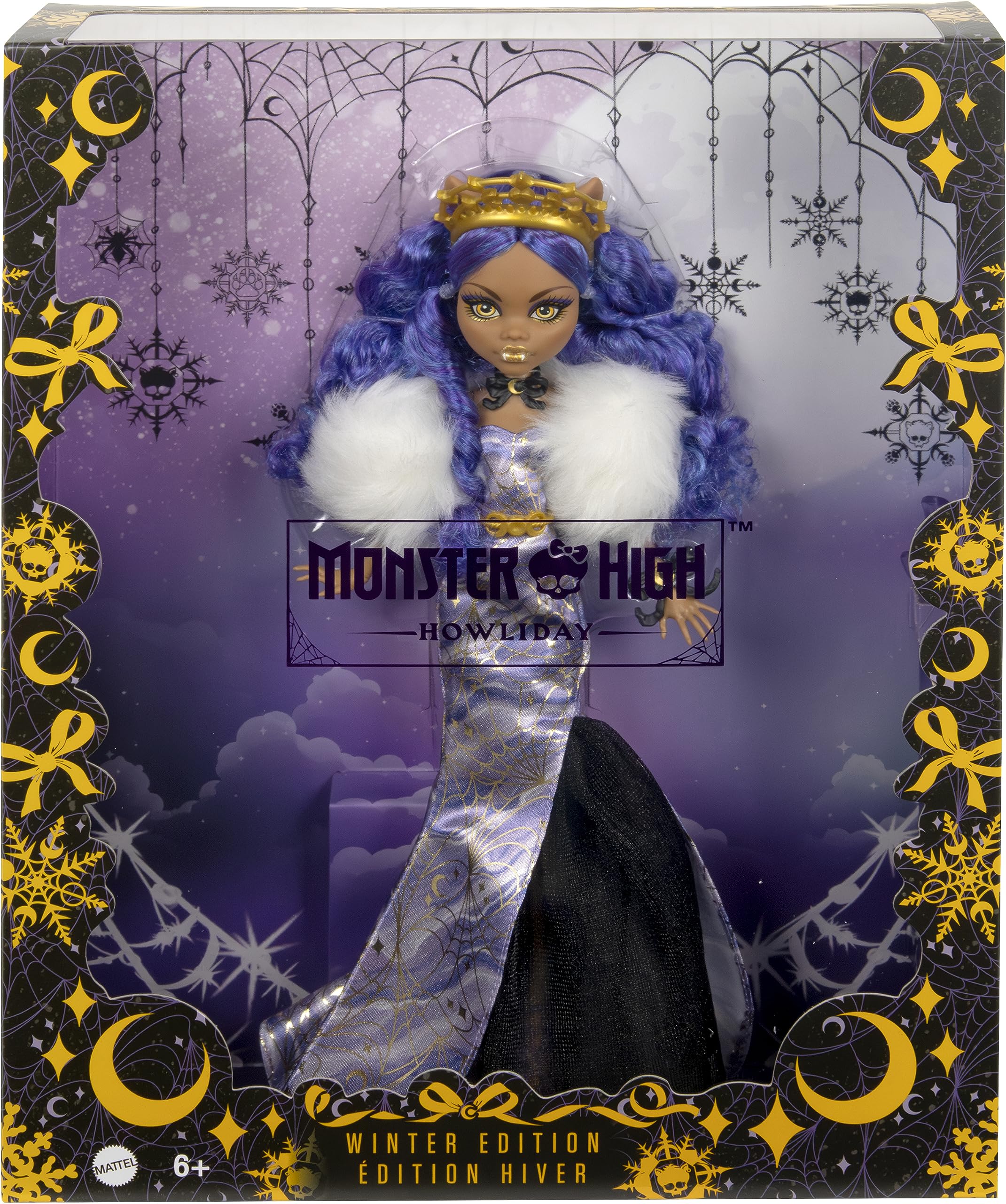 Monster High Clawdeen Wolf display-friendly packaging enhances gift-ready presentation.