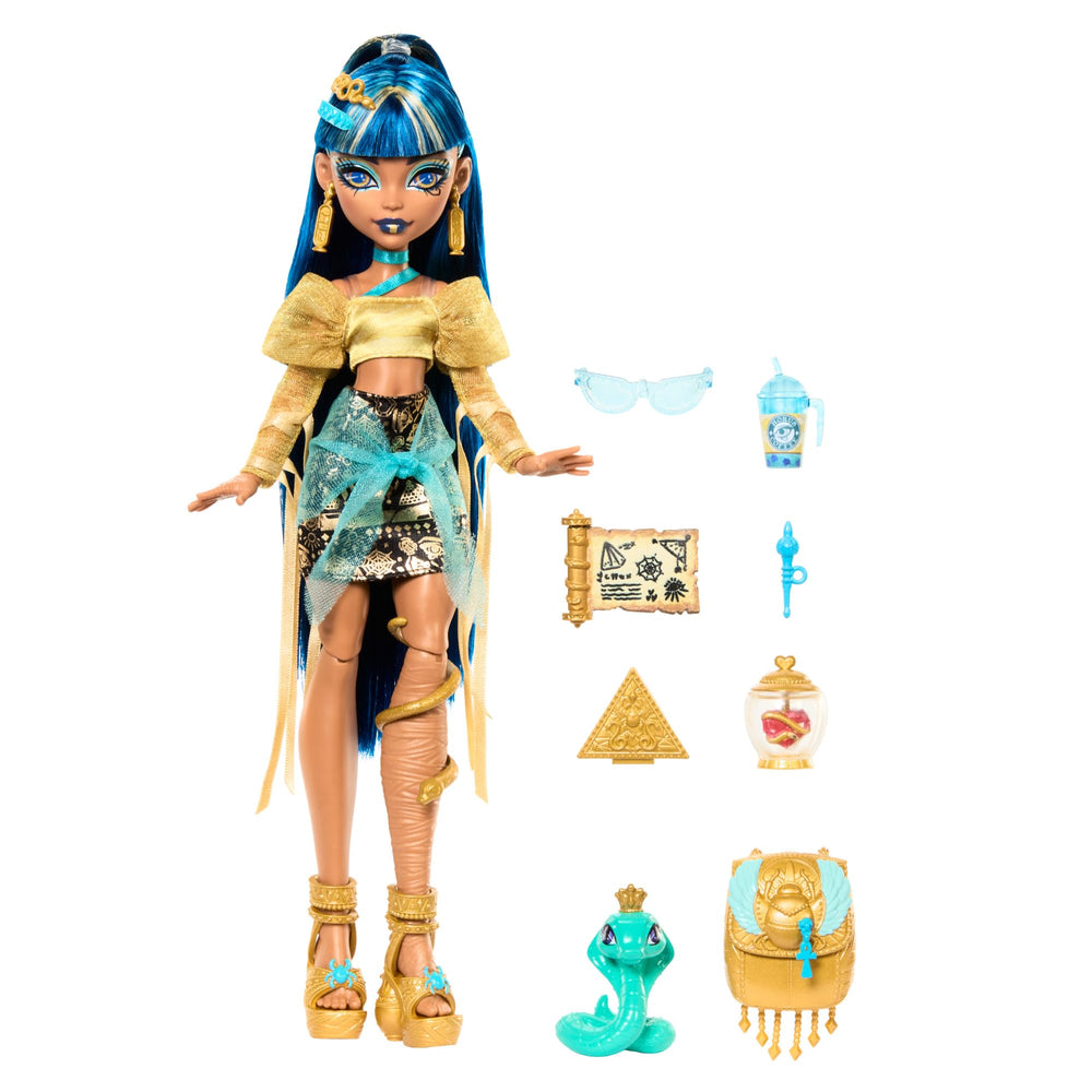 Cleo De Nile holds an ancient scroll for epic storytelling