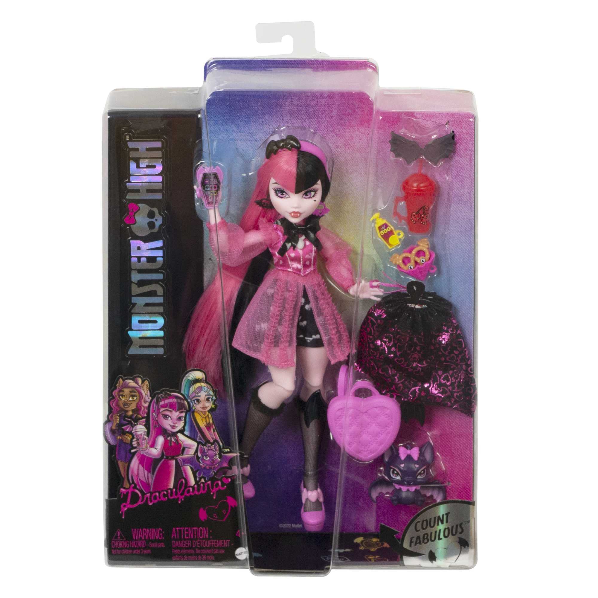 Monster High Count Fabulous pet bat complements spooky stories.
