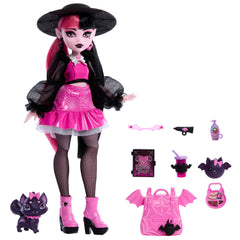 Monster High Draculaura doll and Count Fabulous bat-cat add spooky-sweet companionship.