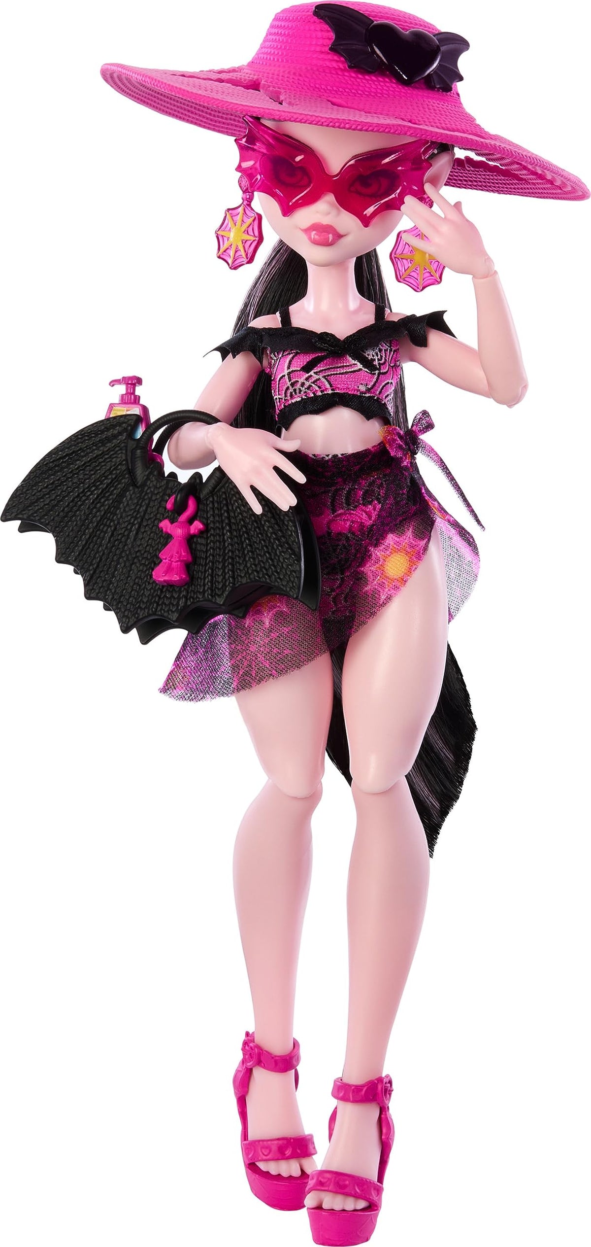 Monster High Draculaura in scare-adise bikini for imaginative beach play.