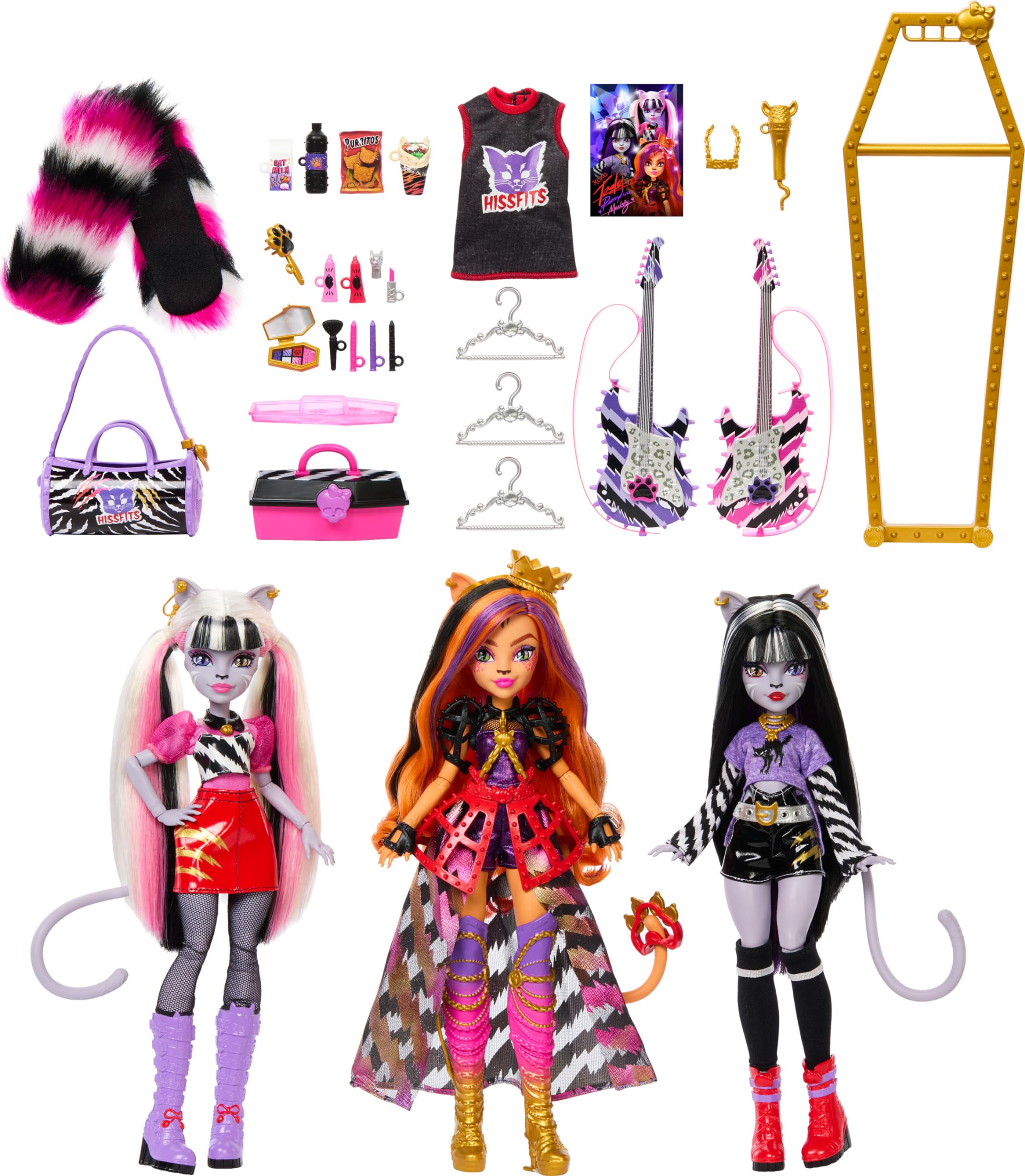 Monster High Hissfits microphone and glam beauty kit for backstage prep