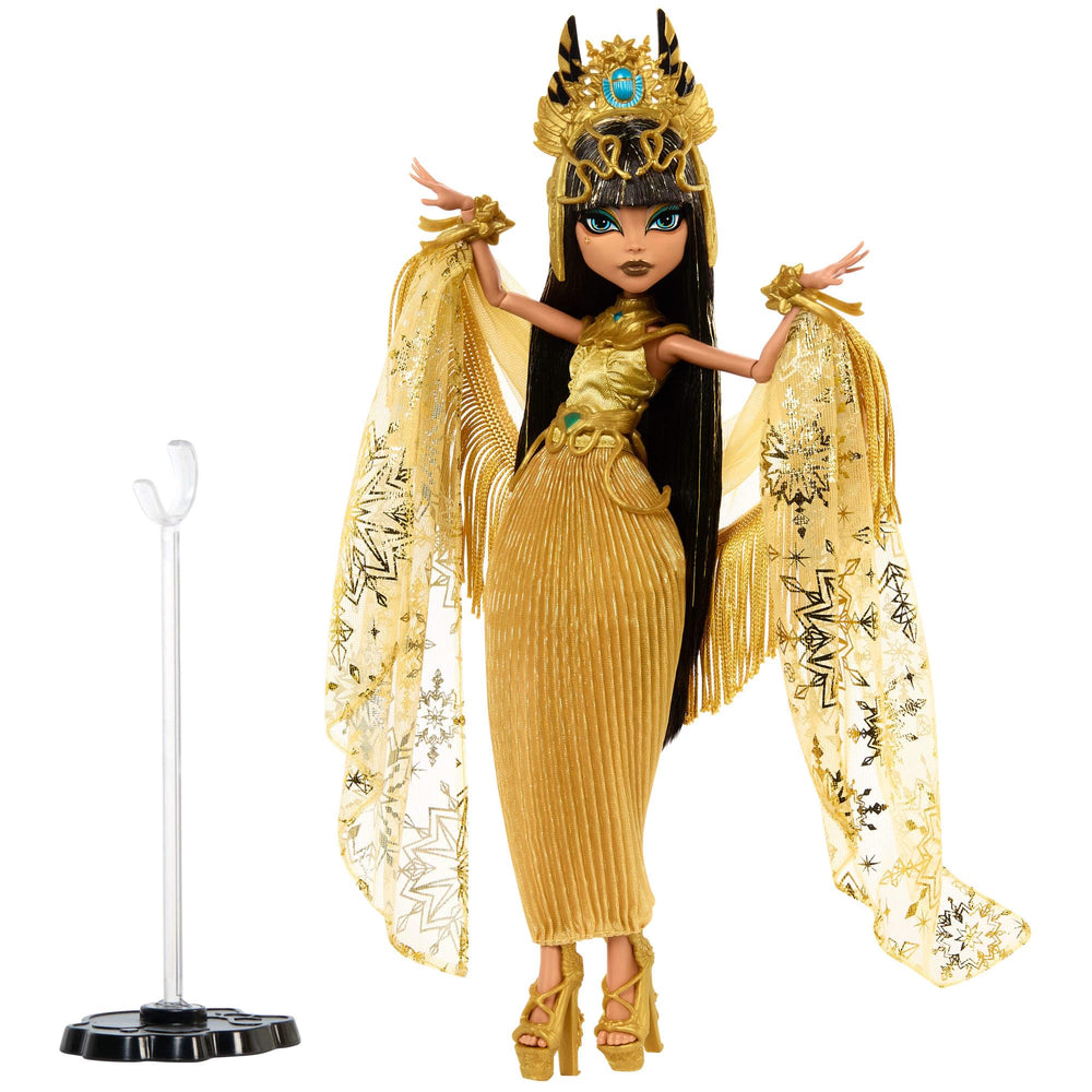 Monster High Cleo De Nile sculptural heels for a sophisticated finish.