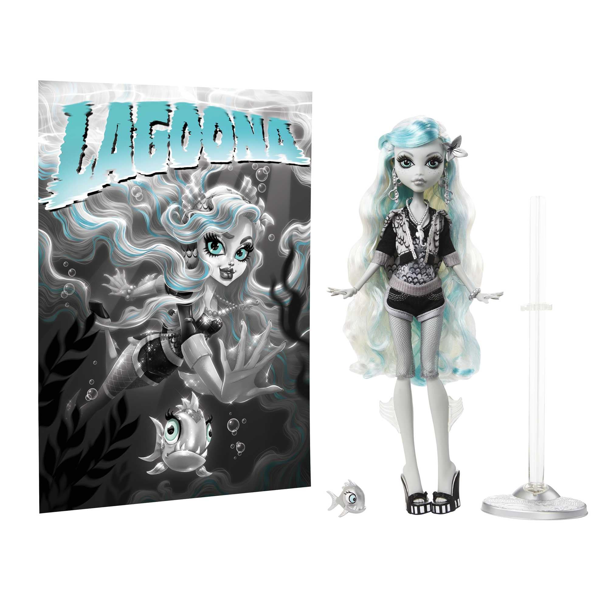 Monster High Lagoona Blue fully articulated doll for dynamic pose and storytelling.
