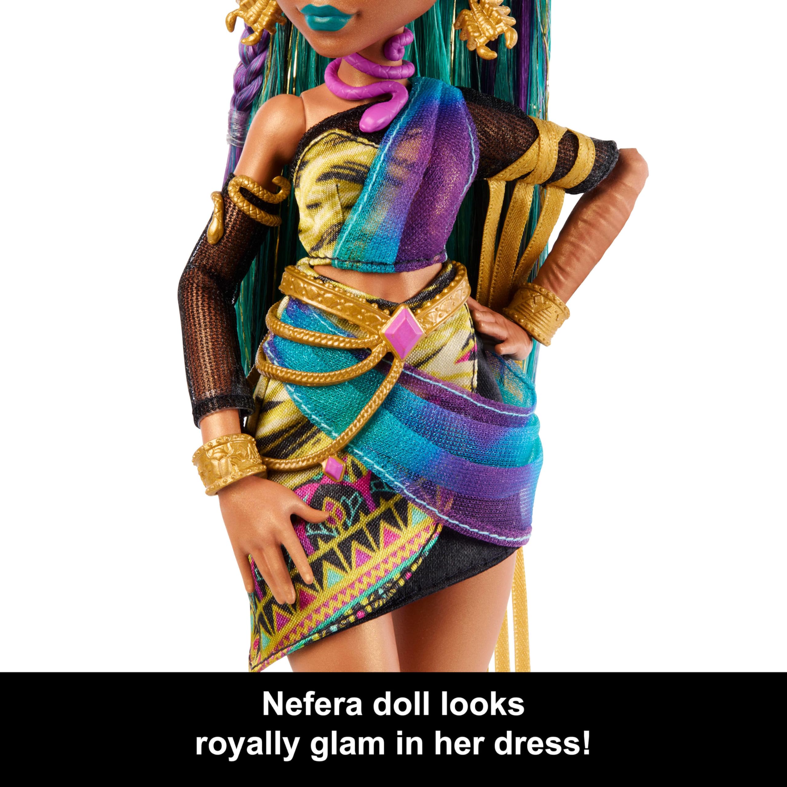 Nefera De Nile with purse for stylish pretend outings and accessorizing.