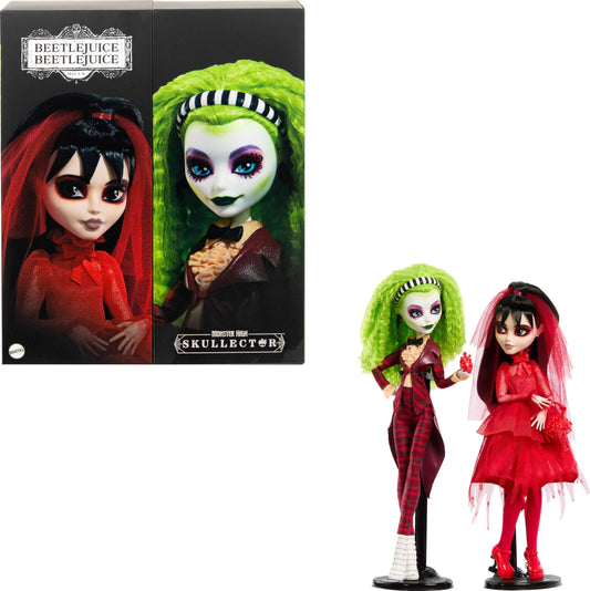 Monster High Skullector Betelgeuse in striped suit—premium display-ready detail.