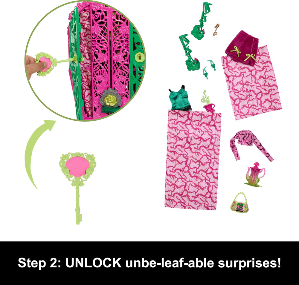Monster High Skulltimate Secrets floral outfits and accessories for mix-and-match tea styling.