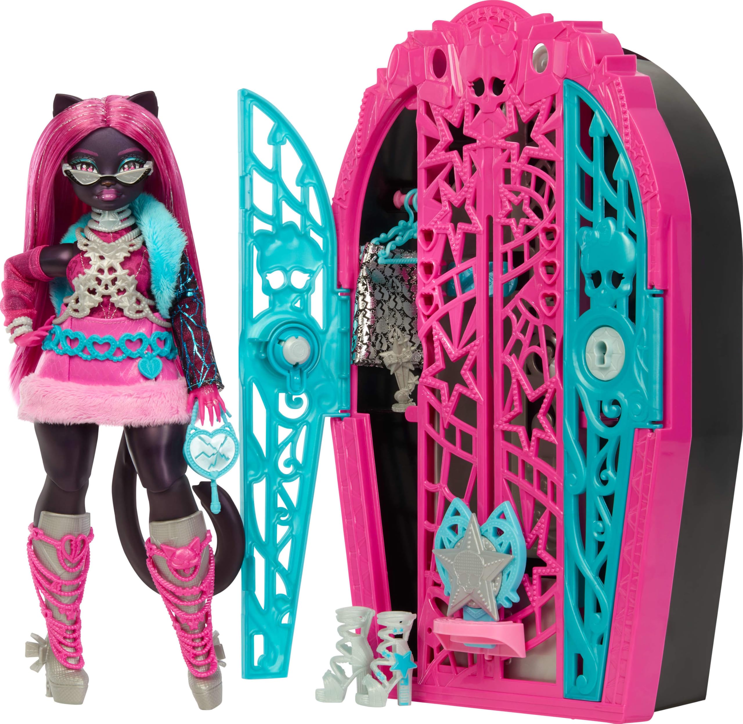 Monster High Skulltimate Secrets Hauntlywood closet for storage and storytelling play