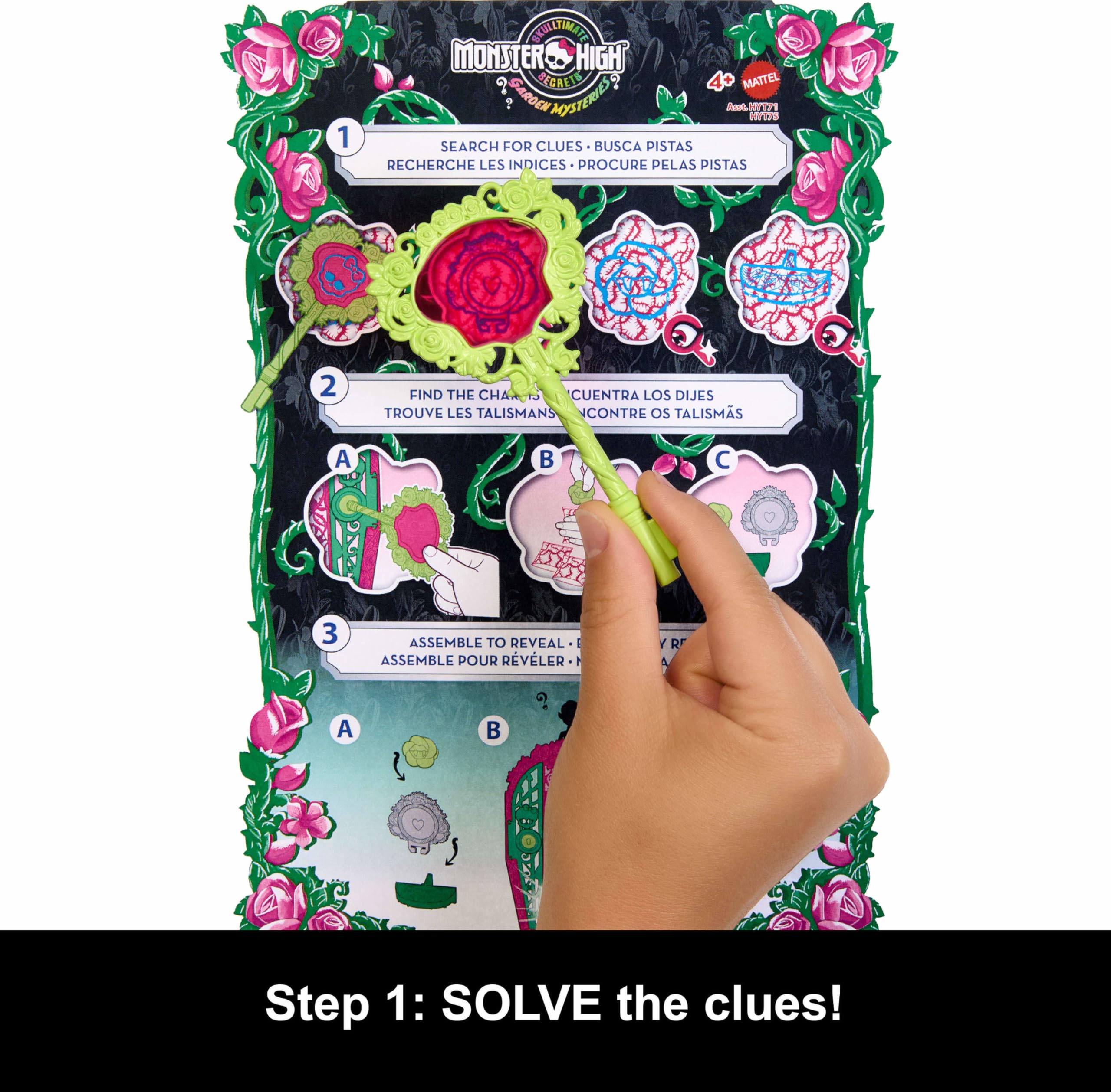 Monster High Skulltimate Secrets magnifying glass map sparks detective play.