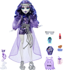 Monster High Spectra Vondergeist doll wearing sheer overcoat for imaginative storytelling.
