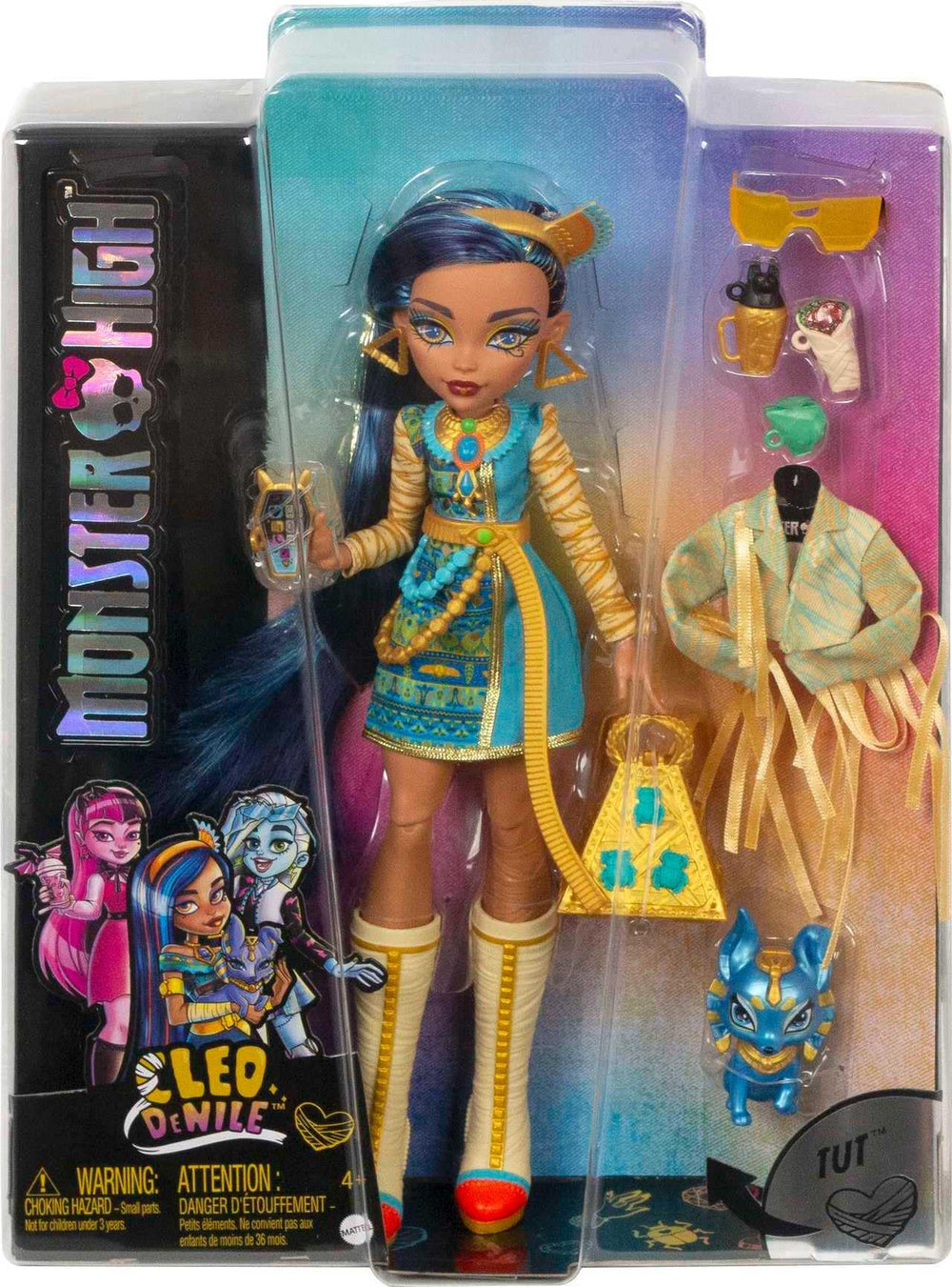 Monster High Tut puppy companion supports buddy storytelling and cuddly moments.