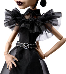 Monster High Wednesday Raven N doll accessories including belt and earrings for collectors.