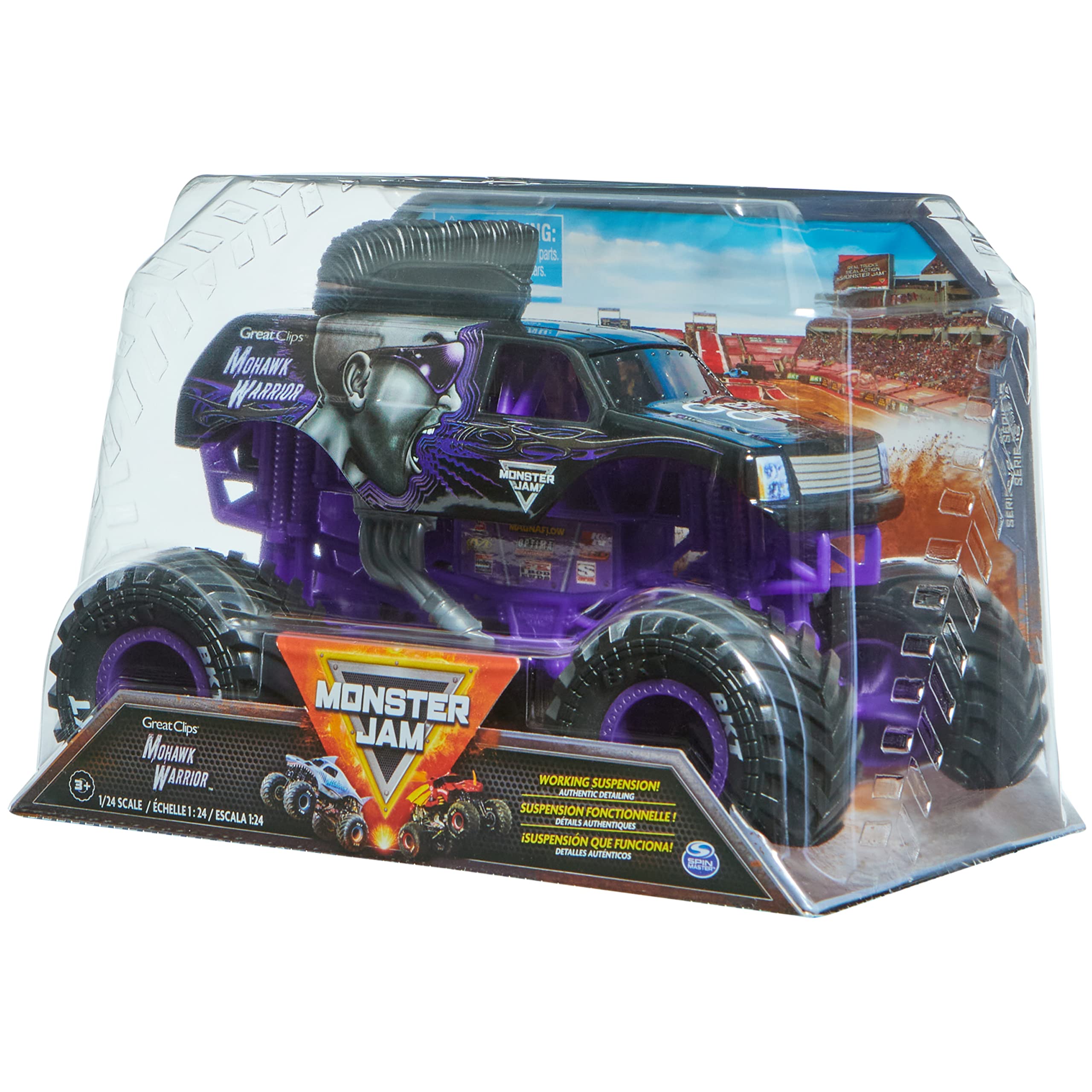Packaging shot shows safe, gift-ready Monster Jam display piece.