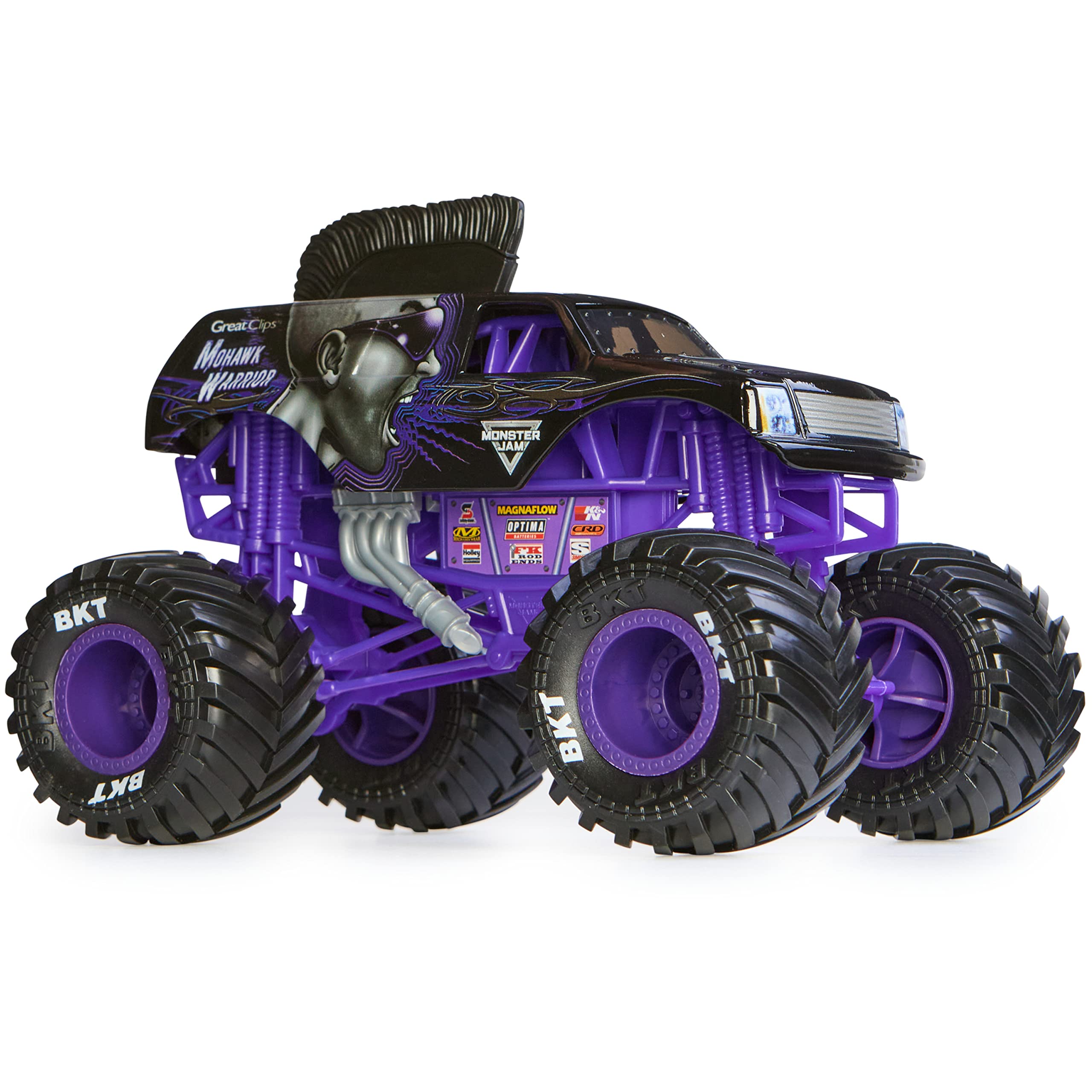 Side view of the Mohawk Warrior 1:24 diecast showing decals and build.