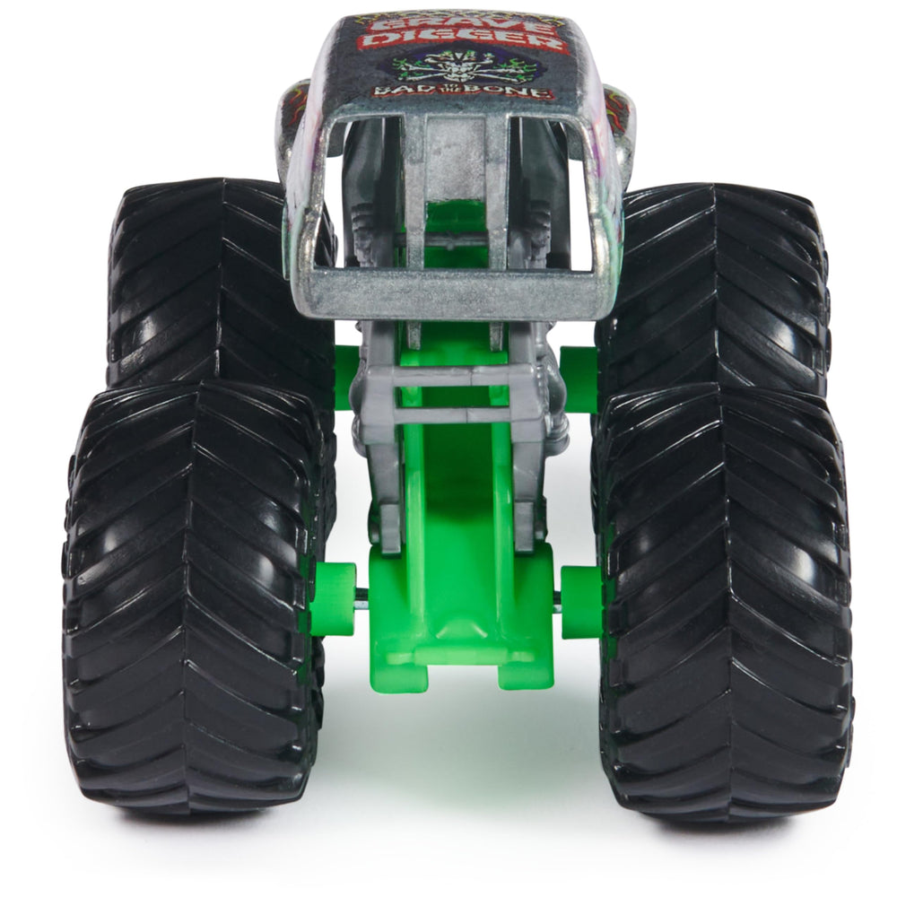 1:64 Monster Jam die-cast box with bold Grave Digger artwork