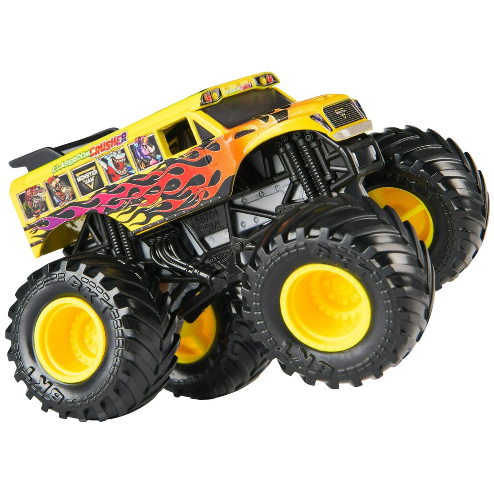 1:64 scale Monster Jam truck shows swagger and stunts of live shows.