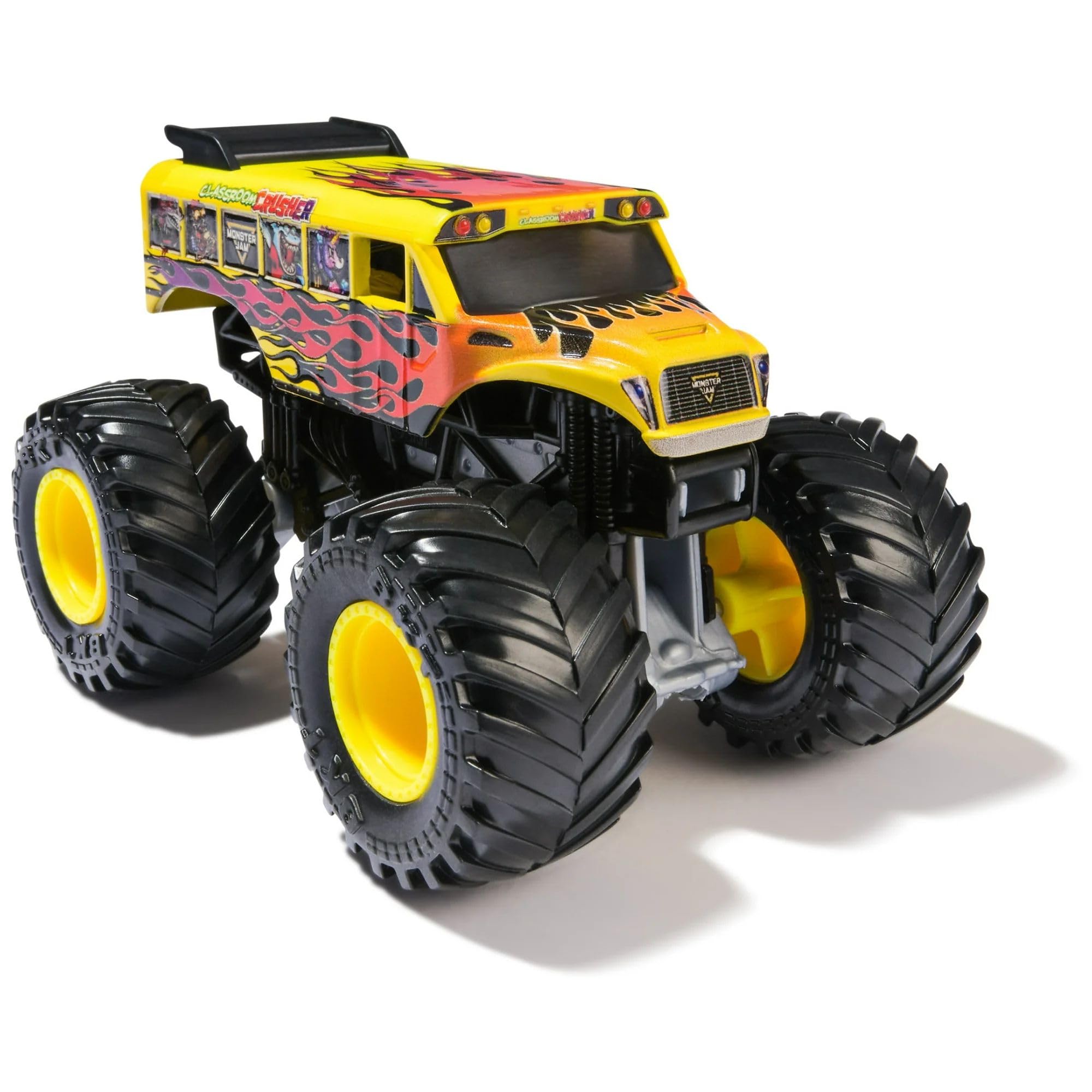 Monster Jam official BKT tires and detailed graphics boost realism for collectors and kids.
