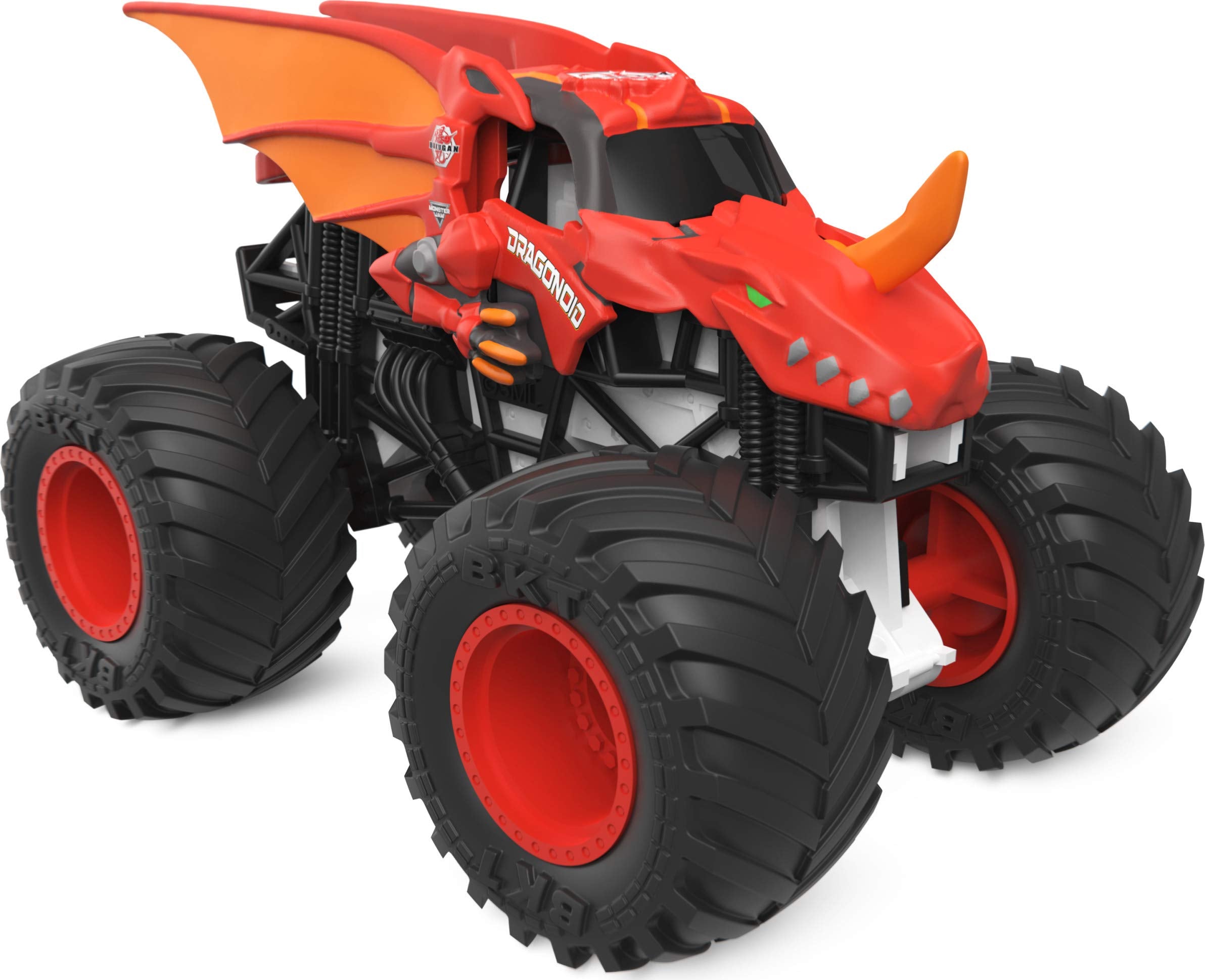 Monster Jam Bakugan Dragonoid truck is 1:64 scale for authentic display.