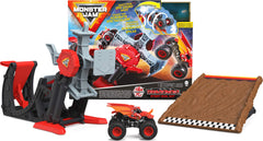 Monster Jam Stunt Dial Set encourages imaginative play and action-packed storytelling.