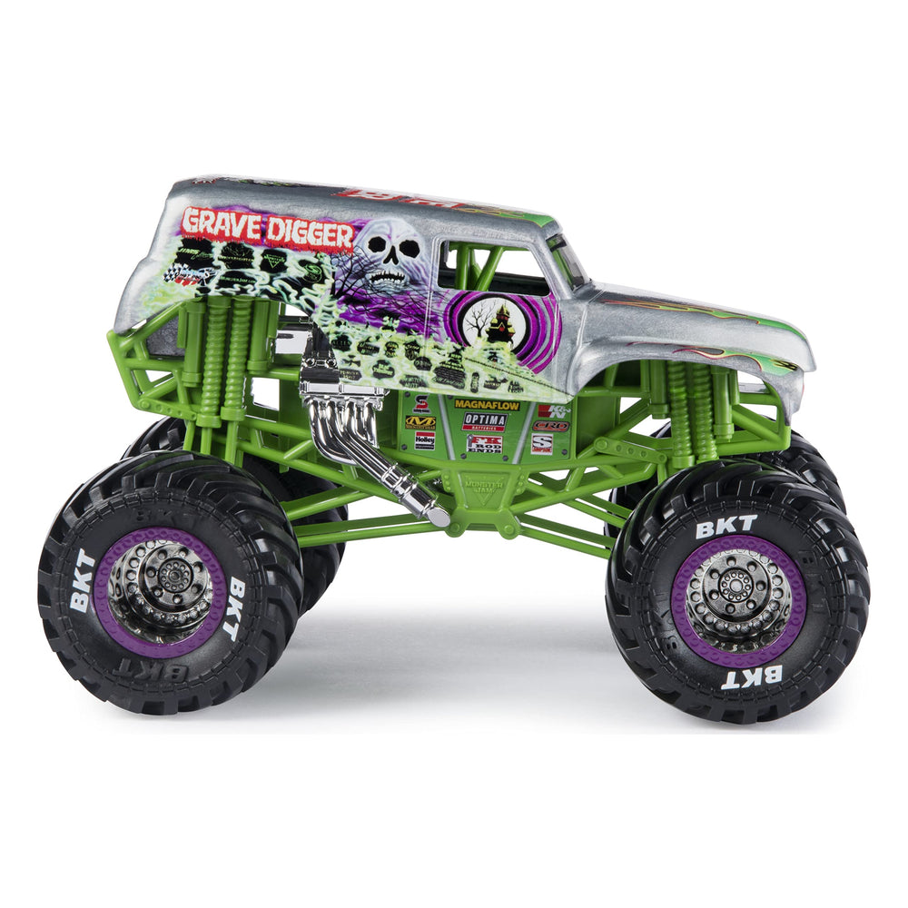 Monster Jam official BKT tires provide extra traction for rugged stunt setups