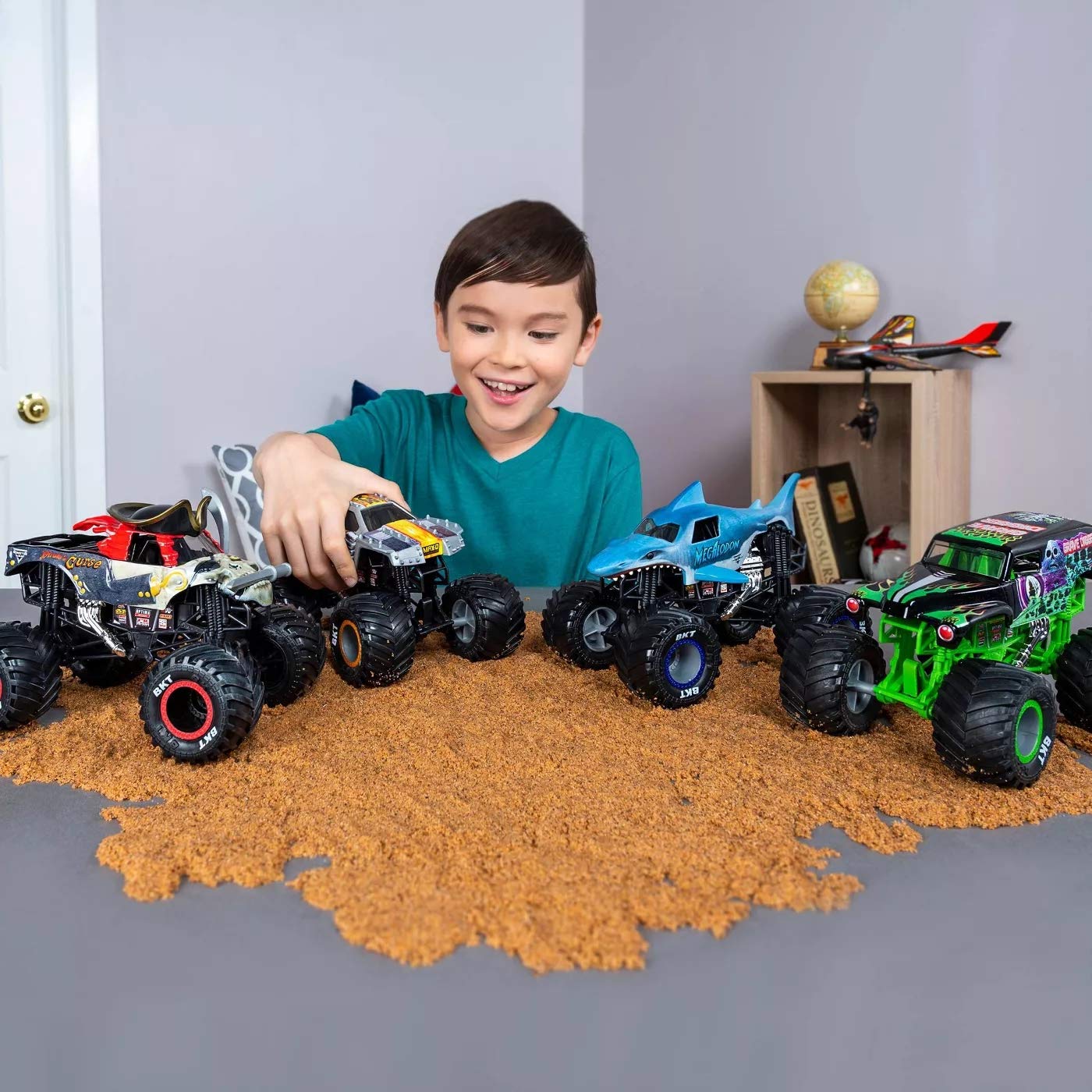 Monster Jam collectible truck on display ready for home collection