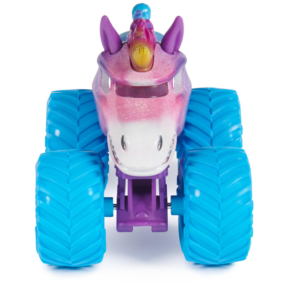 Monster Jam die-cast chassis displays an authentic look.