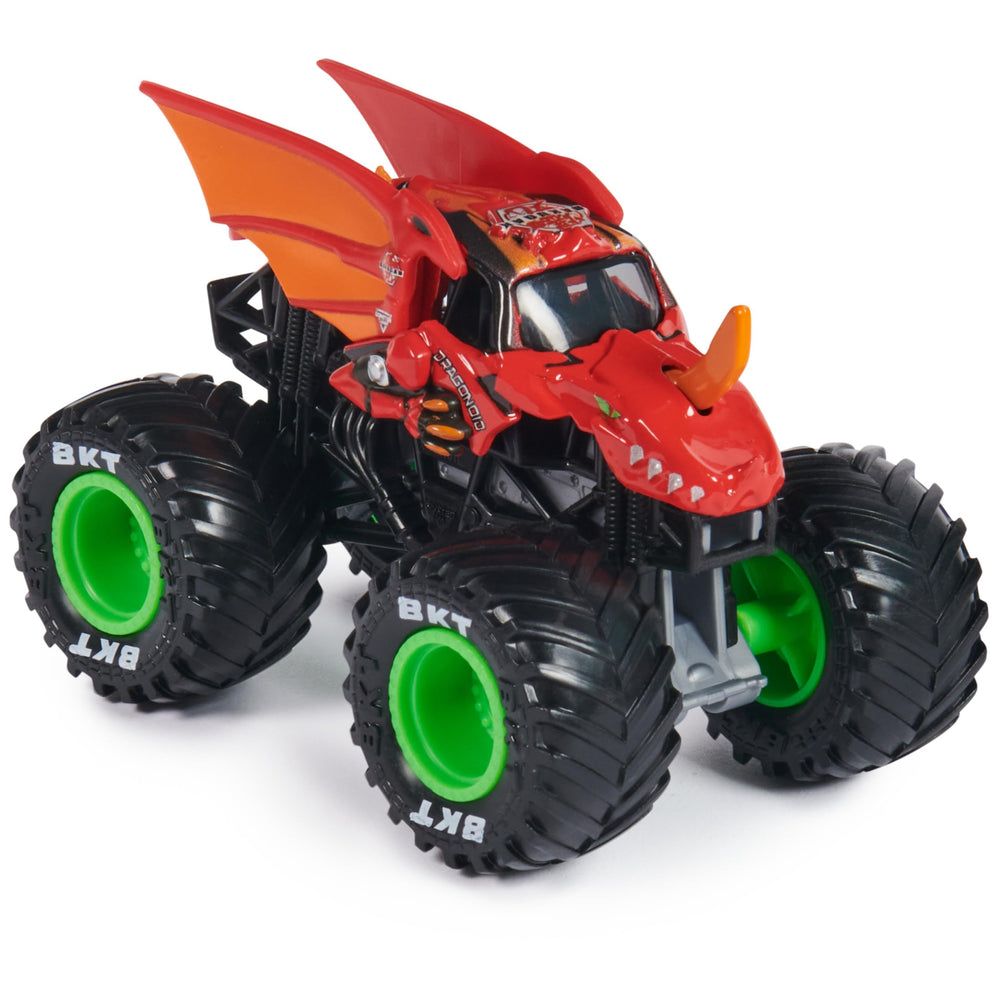 Monster Jam die-cast truck with detailed graphics for collector-grade realism.