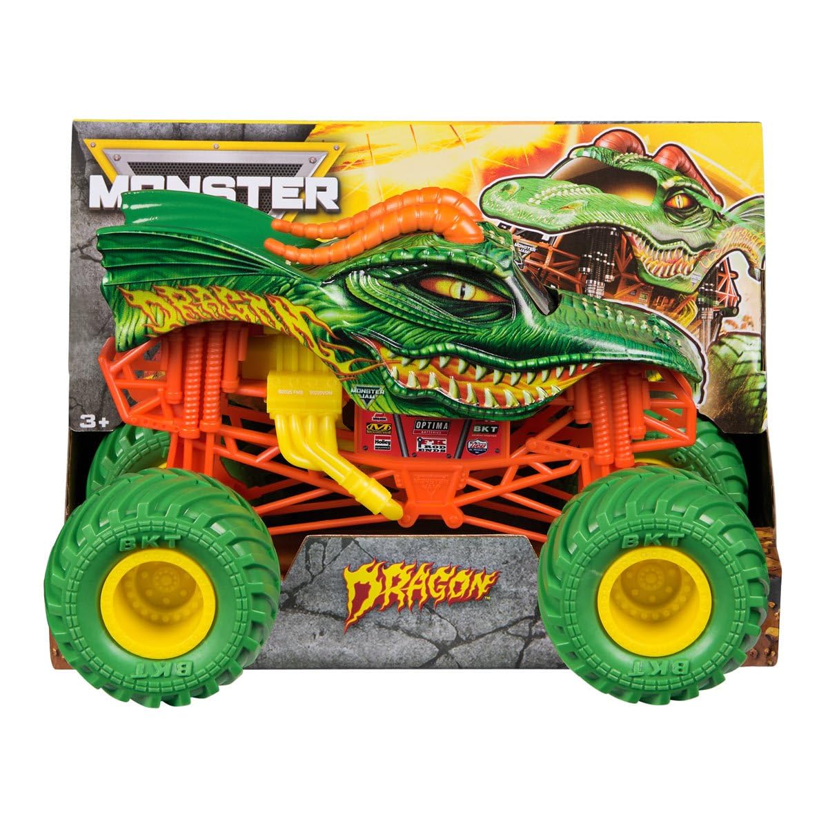 Monster Jam Dragon 1:24 truck with authentic dragon graphics for collectors