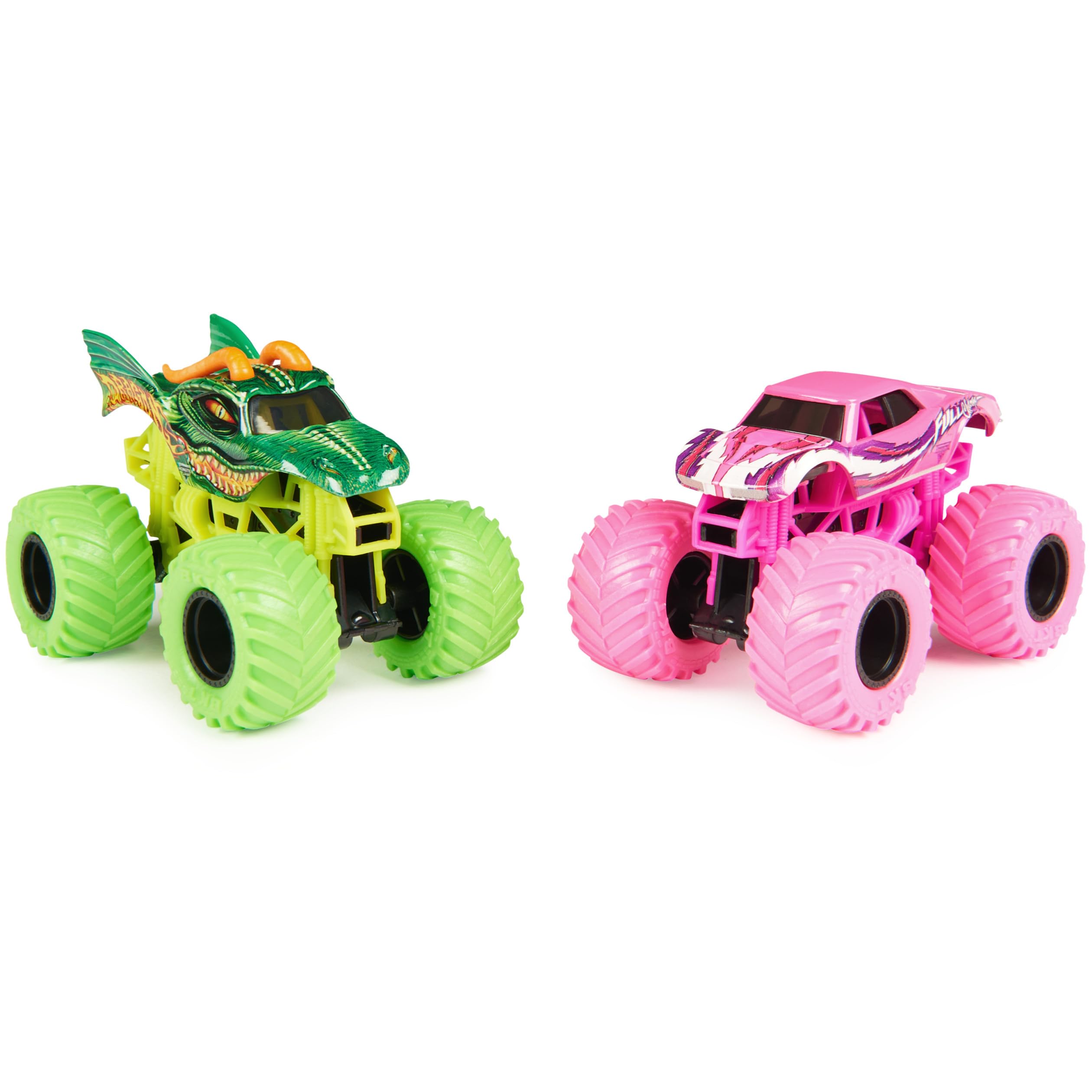 Dragon and Full Charge truck details; authentic graphics and lifelike chassis.