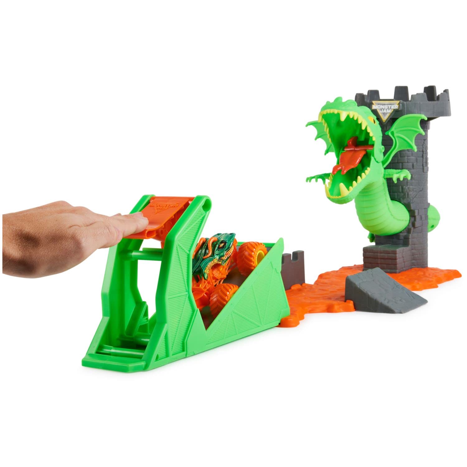 Monster Jam Dueling Dragon Playset instruction sheet for easy setup and ongoing play.