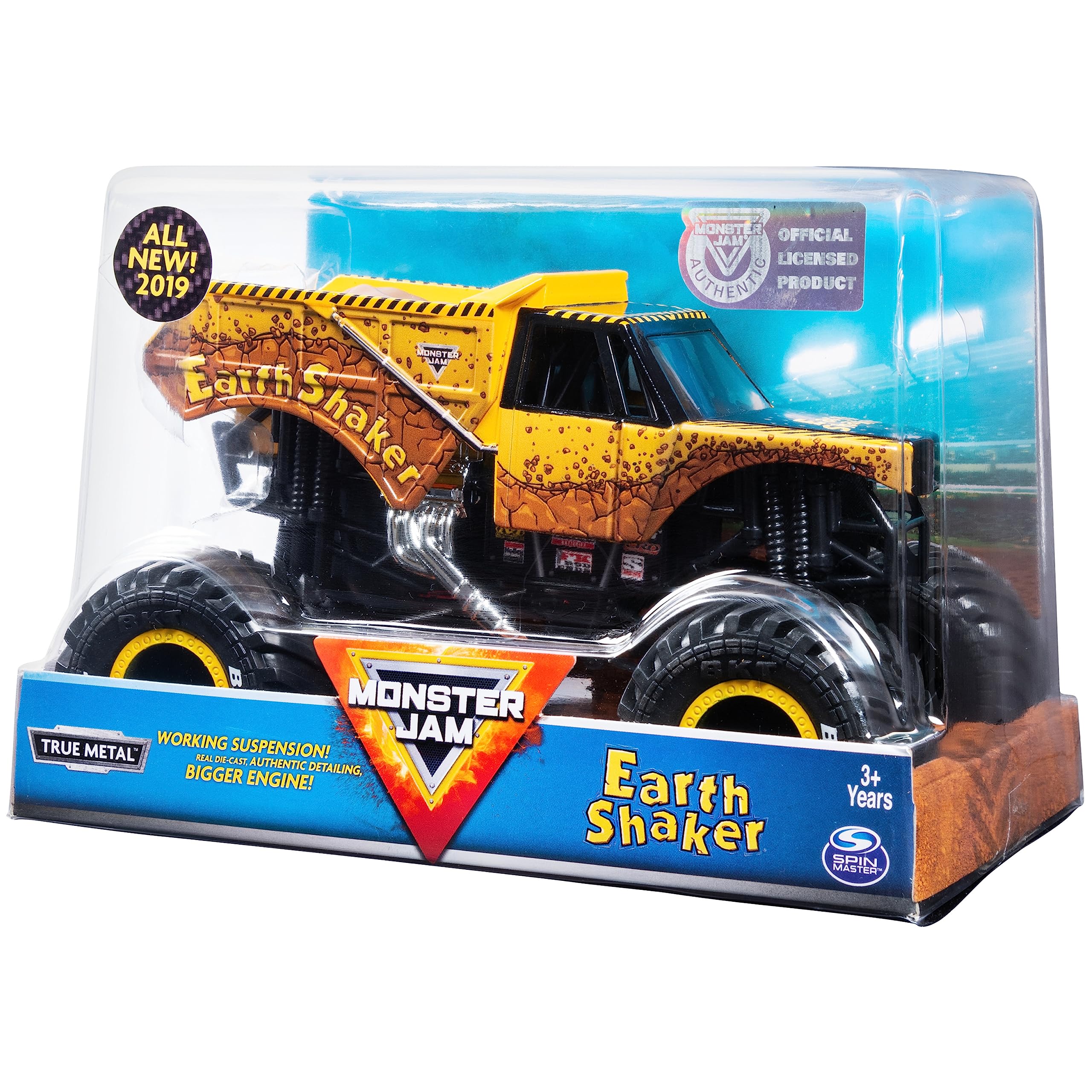 Monster Jam Earth Shaker 1:24 BKT tires deliver traction for ramps and play