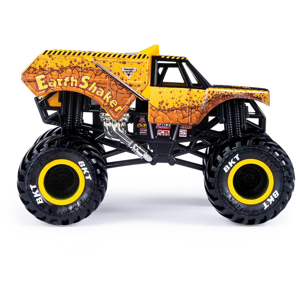 Monster Jam Earth Shaker 1:24 working suspension demonstrates realistic action during stunts