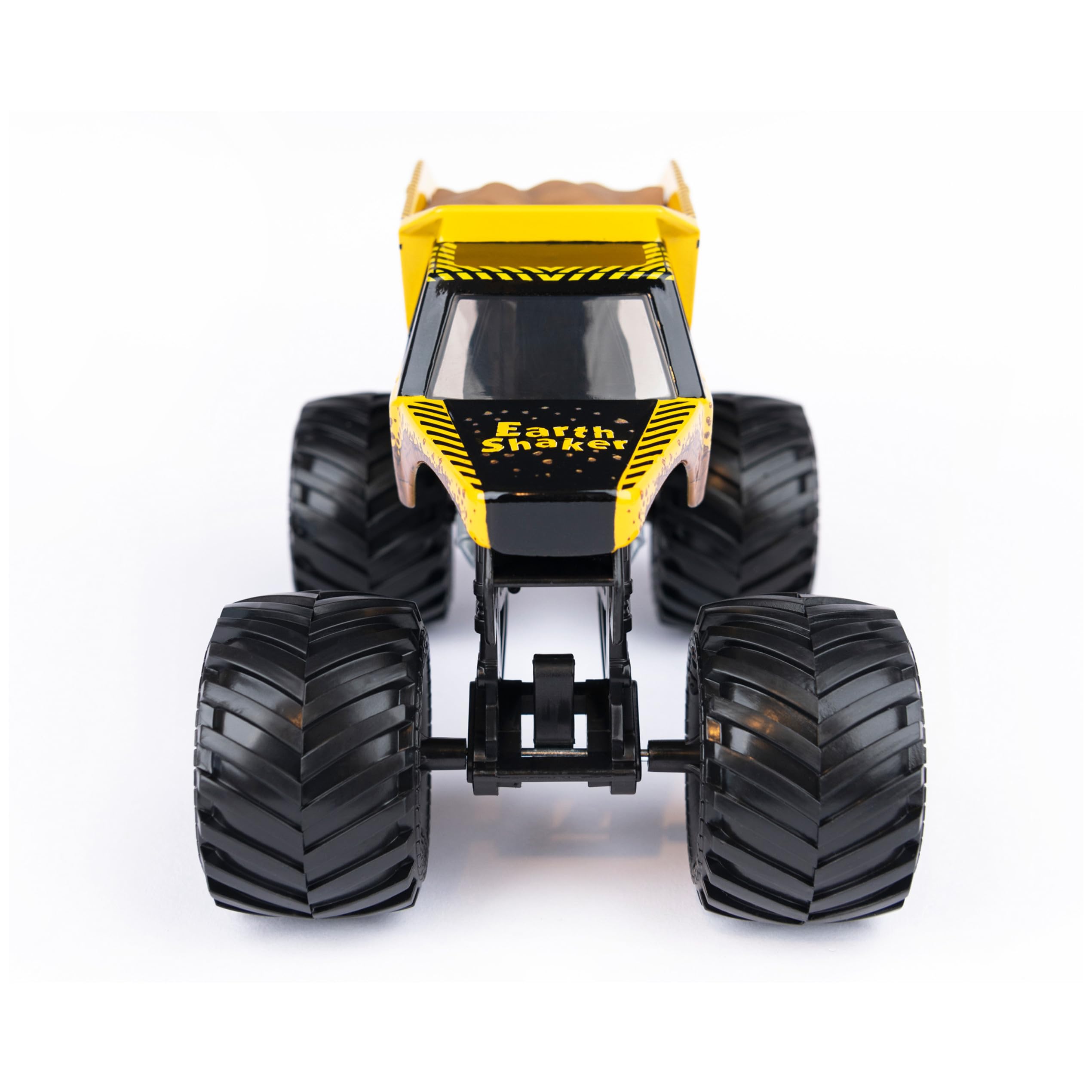 Monster Jam Earth Shaker rubber BKT tires improve traction during play