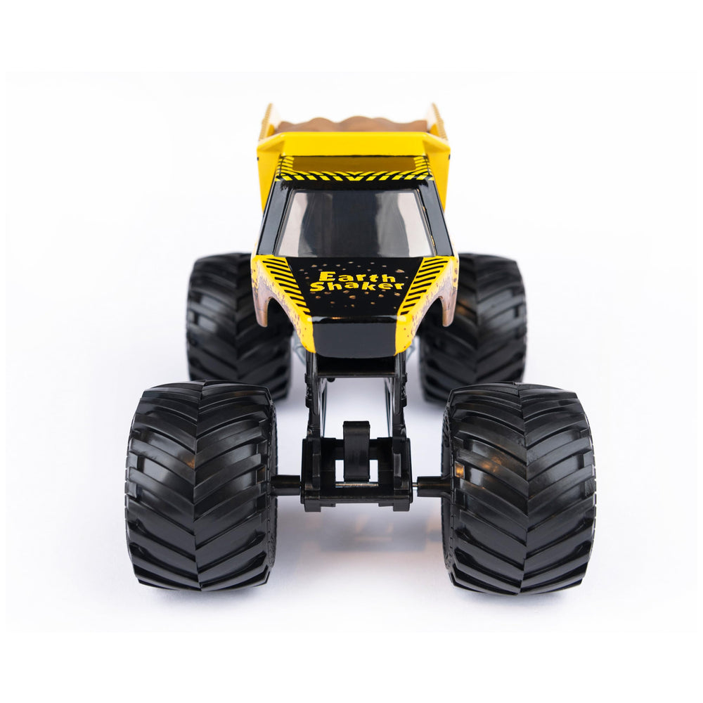Monster Jam Earth Shaker rubber BKT tires improve traction during play