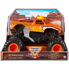 Monster Jam El Toro Loco 1:24-scale truck front view with authentic graphics for display and play