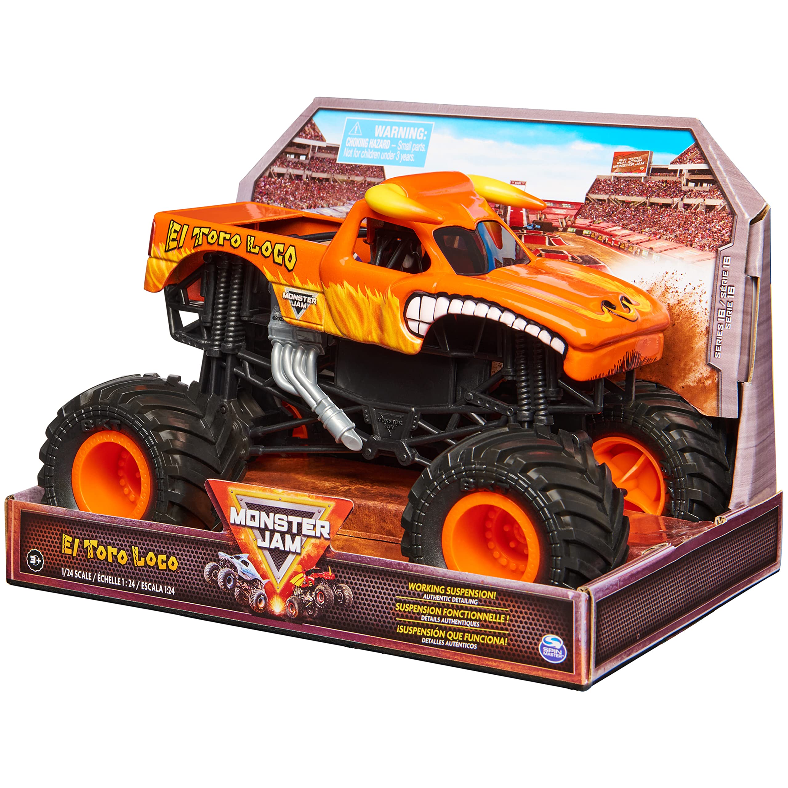 Monster Jam El Toro Loco 1:24-scale gift ready packaging ideal for ages 3 and up