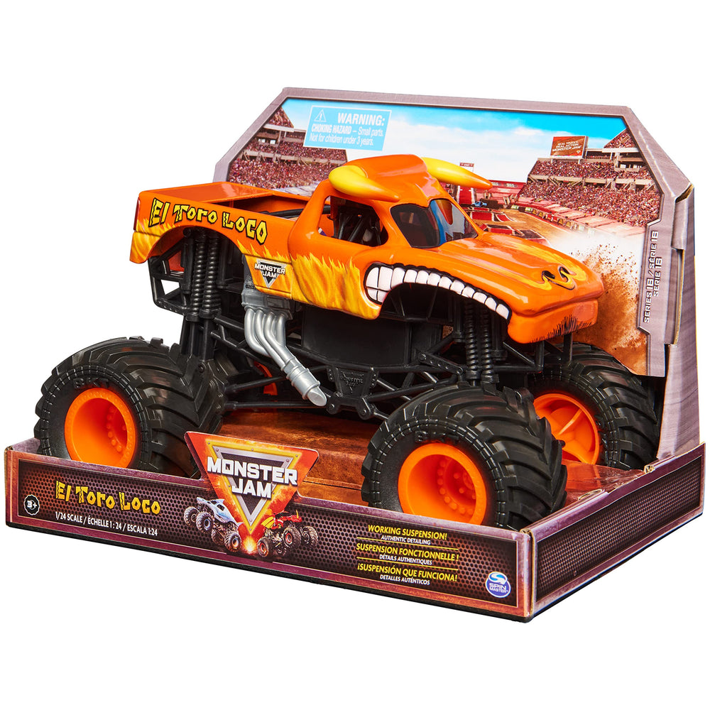 Monster Jam El Toro Loco 1:24-scale gift ready packaging ideal for ages 3 and up