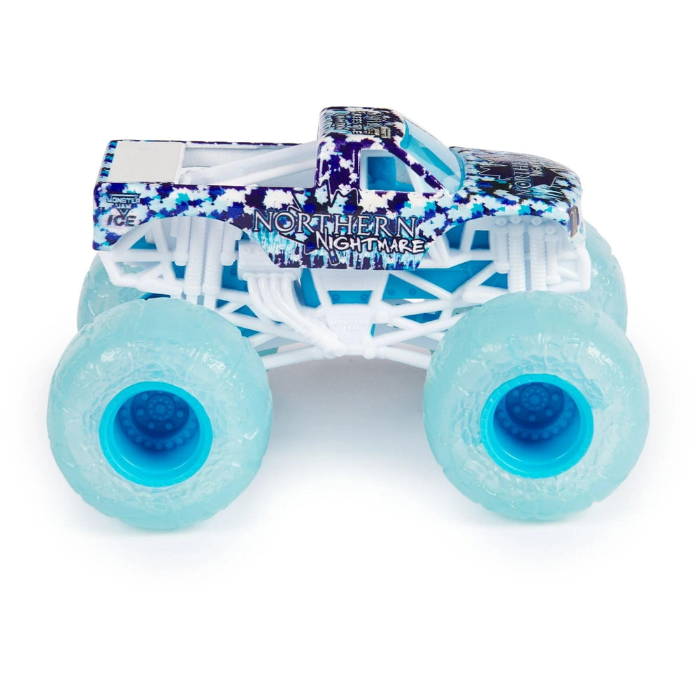 Monster Jam Fire and Ice 1:64 die-cast 2-pack with detailed graphics and bold colors