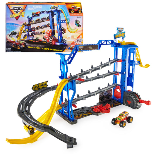 Monster Jam Garage elevator loading platform ready for action-packed play