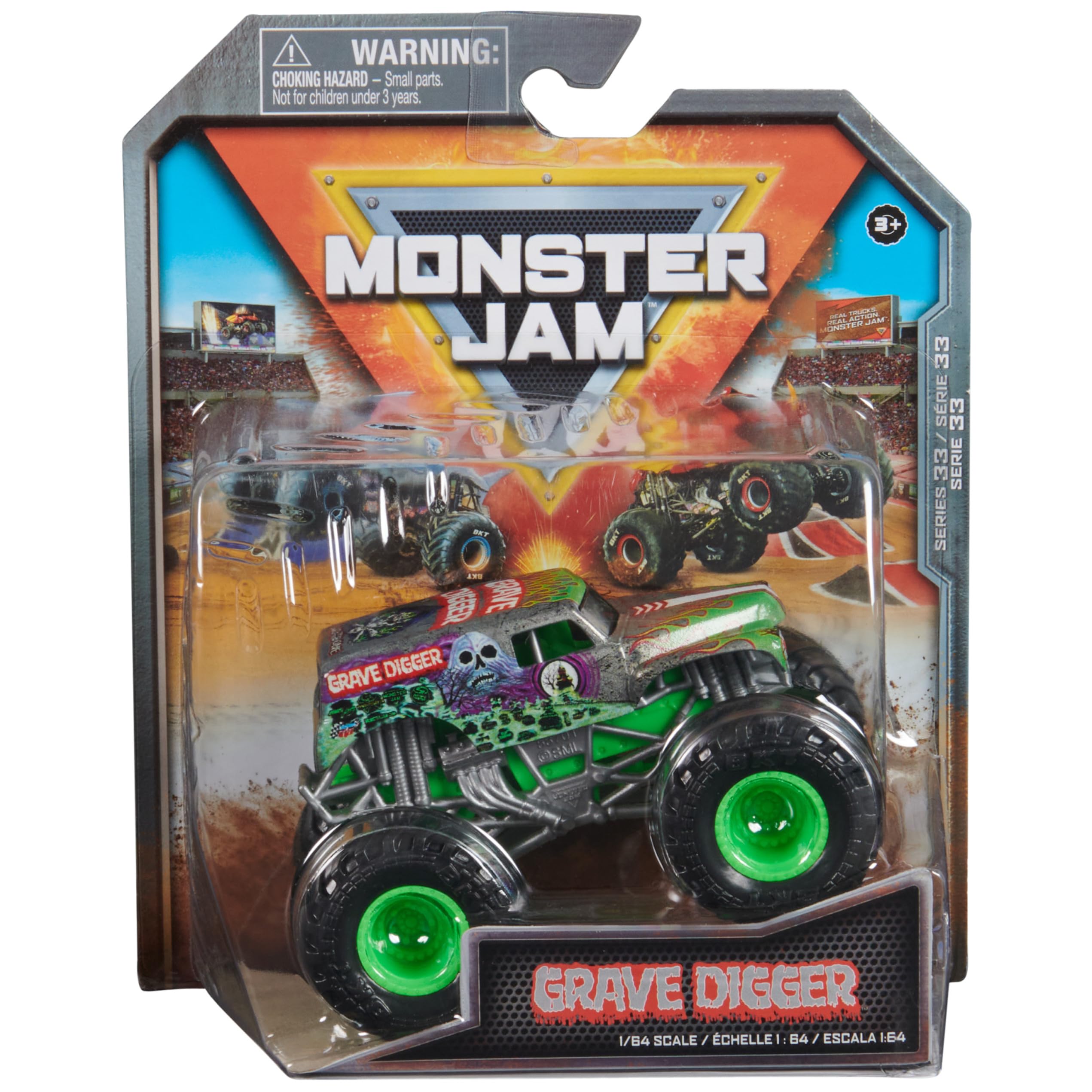 Monster Jam Grave Digger 1:64 truck with authentic graphics for immersive play