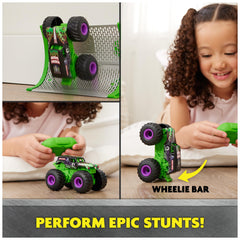 Monster Jam Grave Digger RC truck tires in motion