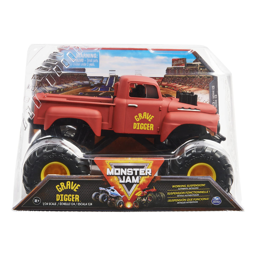 Monster Jam Grave Digger retro 1:24 truck with authentic graphics for display and play